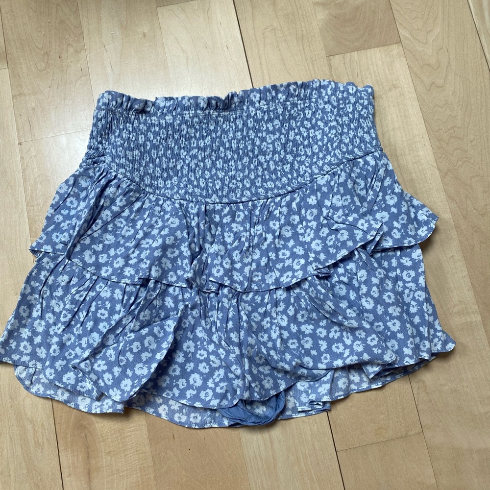 Blue floral skirt